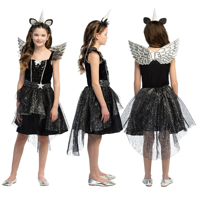 Vestito da unicorno per bambina nera