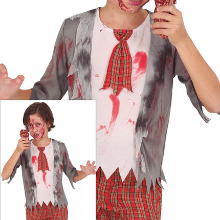 Costume di Halloween da ragazzo zombie studioso