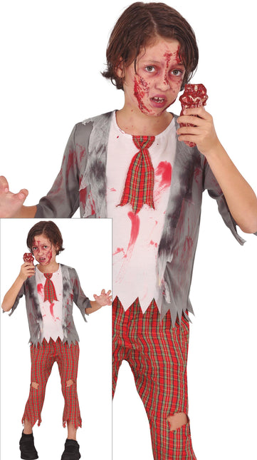 Costume di Halloween da ragazzo zombie studioso