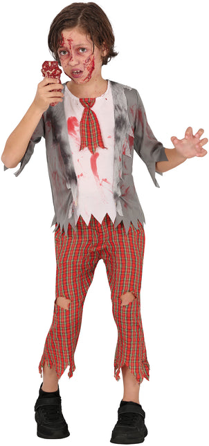 Costume di Halloween da ragazzo zombie studioso