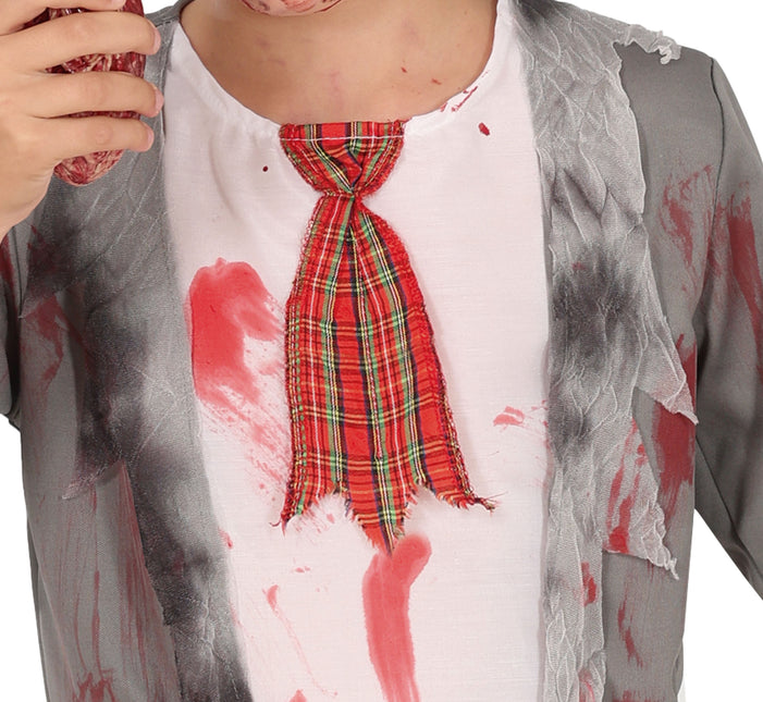 Costume di Halloween da ragazzo zombie studioso