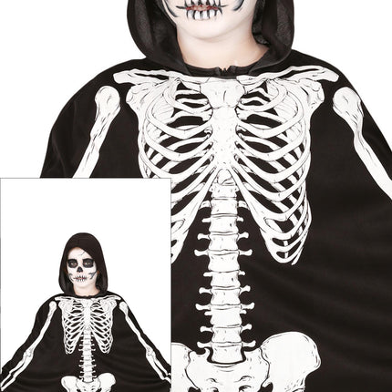 Costume Halloween Bambino Scheletro Poncho