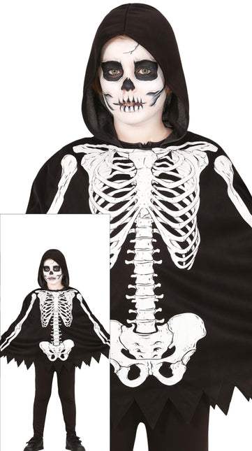 Costume Halloween Bambino Scheletro Poncho