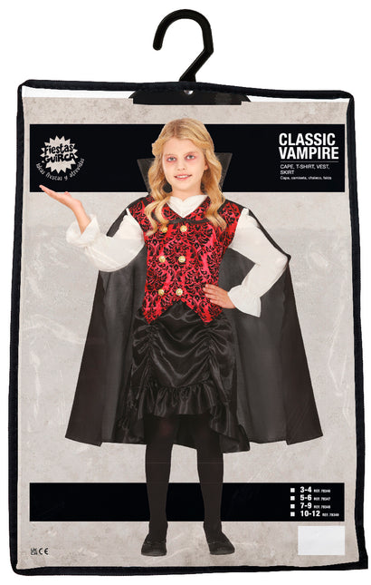Costume Halloween Ragazza Vampiro