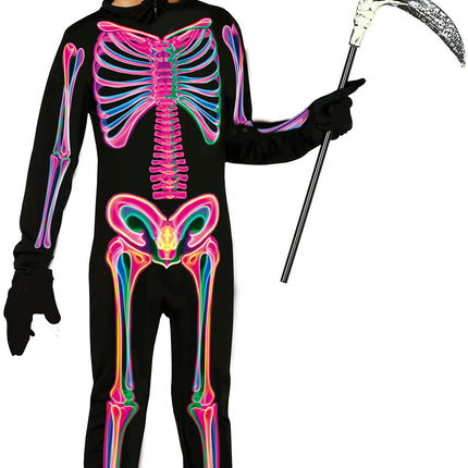 Costume Halloween Bambino Scheletro Neon