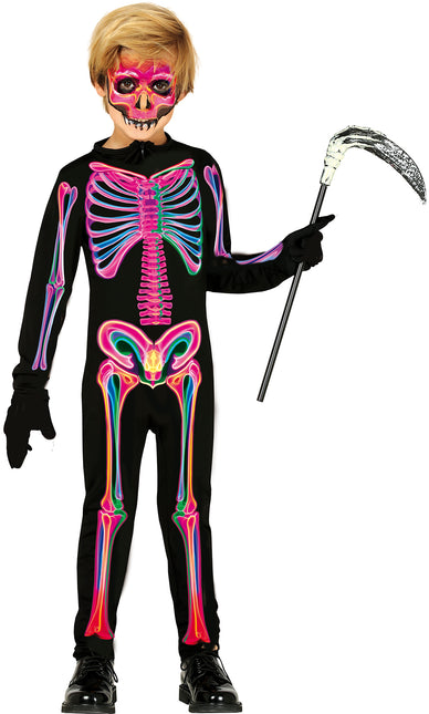 Costume Halloween Bambino Scheletro Neon