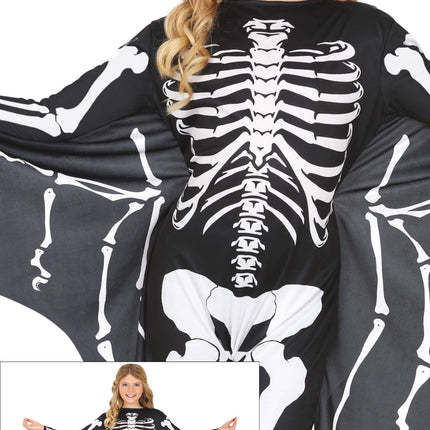 Costume di Halloween bambino nero bianco pipistrello scheletro