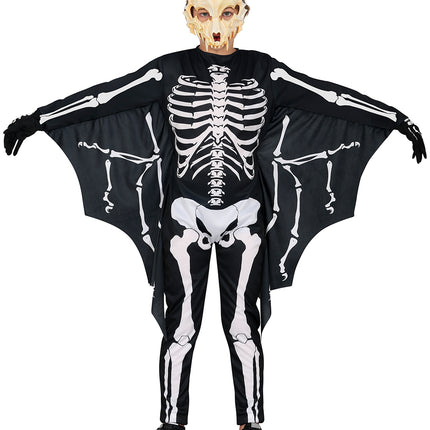 Costume di Halloween bambino nero bianco pipistrello scheletro