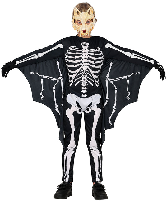 Costume di Halloween bambino nero bianco pipistrello scheletro