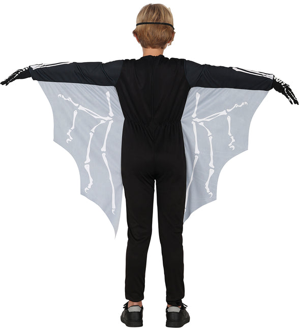 Costume di Halloween bambino nero bianco pipistrello scheletro