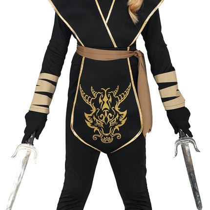 Tuta Ninja Ragazza Oro Nero