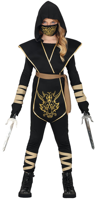 Tuta Ninja Ragazza Oro Nero