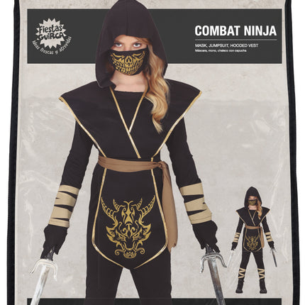 Tuta Ninja Ragazza Oro Nero