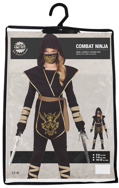 Tuta Ninja Ragazza Oro Nero