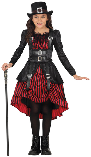 Vestito di Halloween Rosso Nero Ragazza Gotica