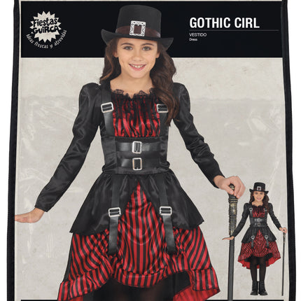 Vestito di Halloween Rosso Nero Ragazza Gotica