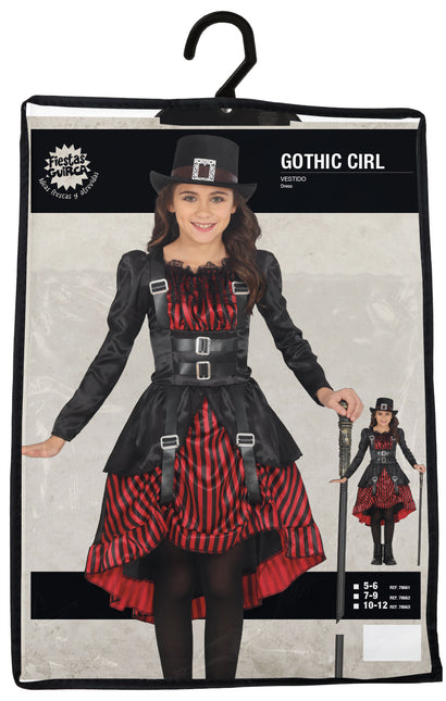 Vestito di Halloween Rosso Nero Ragazza Gotica