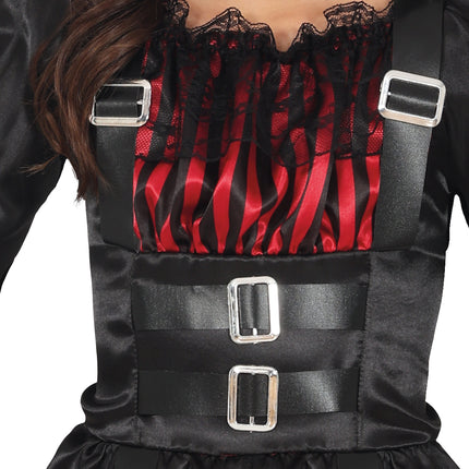 Vestito di Halloween Rosso Nero Ragazza Gotica