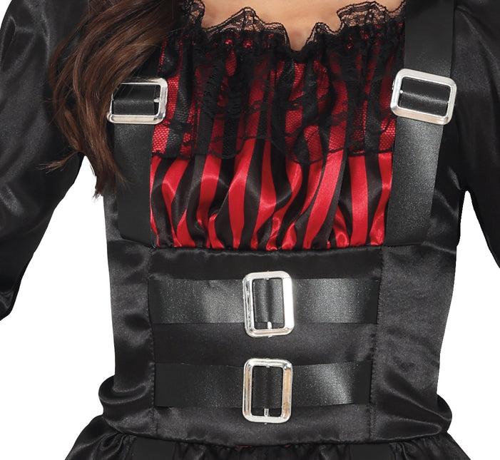 Vestito di Halloween Rosso Nero Ragazza Gotica