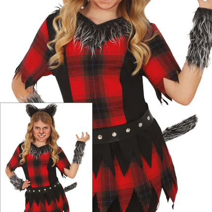 Costume di Halloween da ragazza lupo mannaro