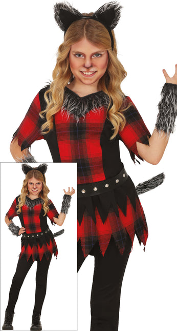 Costume di Halloween da ragazza lupo mannaro