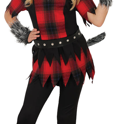 Costume di Halloween da ragazza lupo mannaro