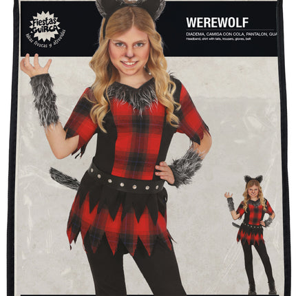 Costume di Halloween da ragazza lupo mannaro