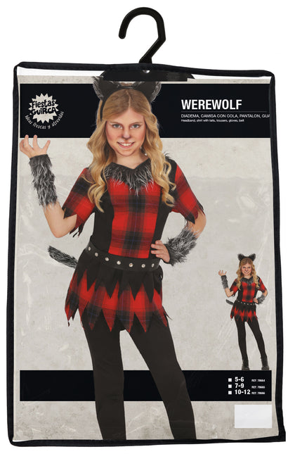 Costume di Halloween da ragazza lupo mannaro