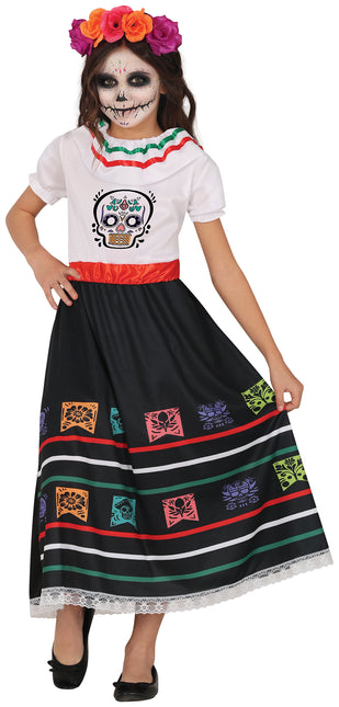 Vestito Dia De Los Muertos Ragazza Teschio