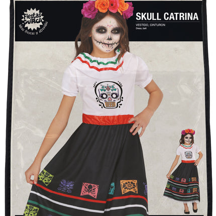 Vestito Dia De Los Muertos Ragazza Teschio