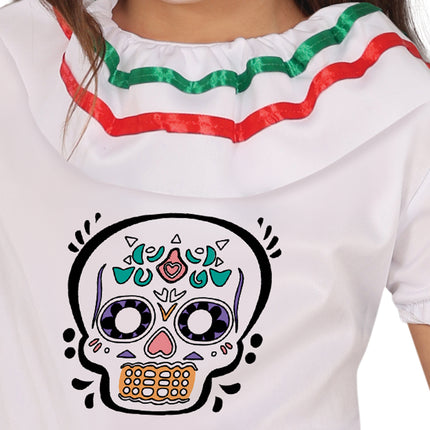 Vestito Dia De Los Muertos Ragazza Teschio