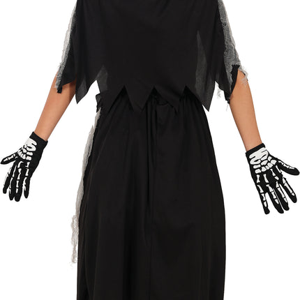 Vestito Halloween Ragazza Scheletro Mietitore