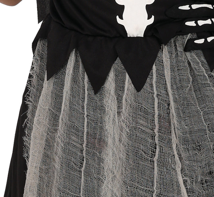 Vestito Halloween Ragazza Scheletro Mietitore