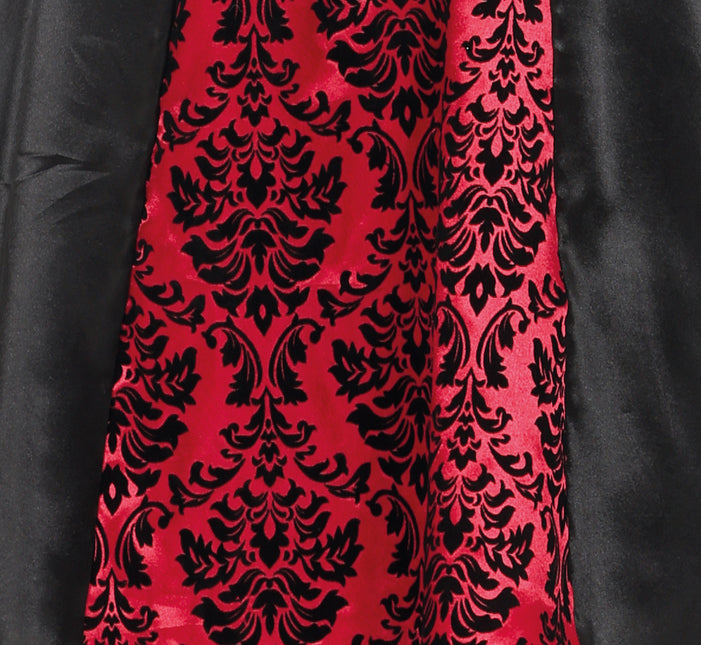 Costume Halloween Nero Rosso Ragazza Vampiro Lungo