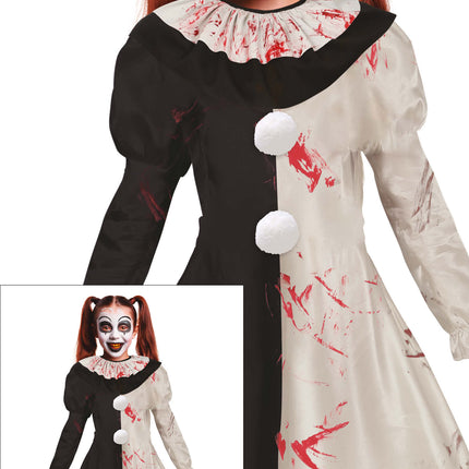Vestito Halloween Ragazza Orribile Clown