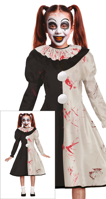 Vestito Halloween Ragazza Orribile Clown