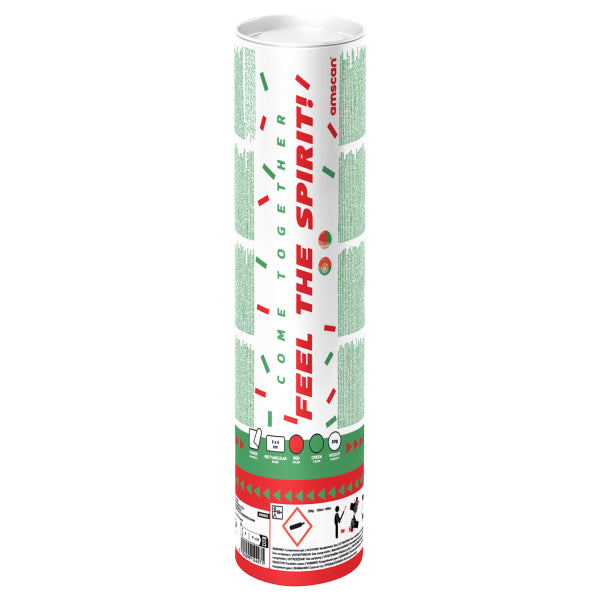 Cannone di coriandoli rosso verde