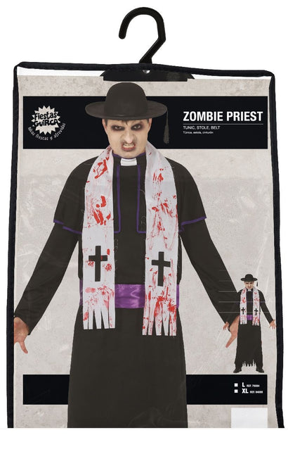 Costume di Halloween da prete zombie uomo L