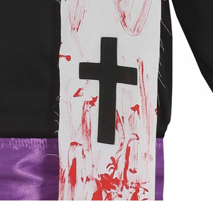 Costume di Halloween da prete zombie uomo L