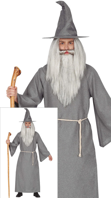 Costume da mago da uomo grigio L