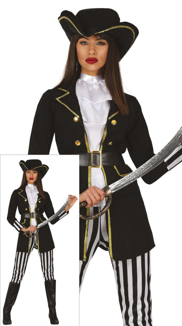 Costume da pirata donna nero
