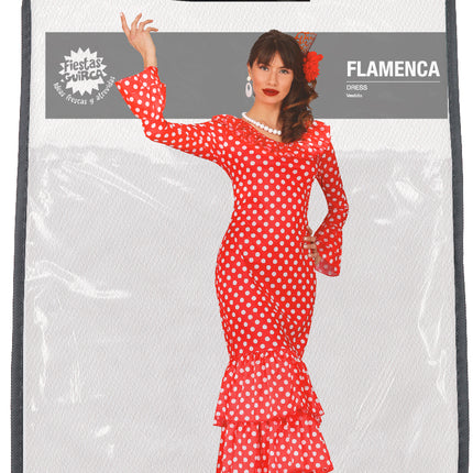 Abito spagnolo Flamenco a pois bianchi