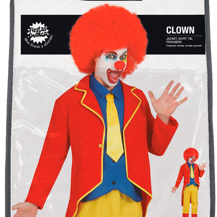 Tuta da clown Rosso Blu Giallo