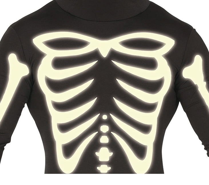 Costume di Halloween da scheletro uomo nero L