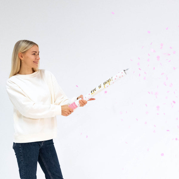Cannone di coriandoli rosa da 60 cm