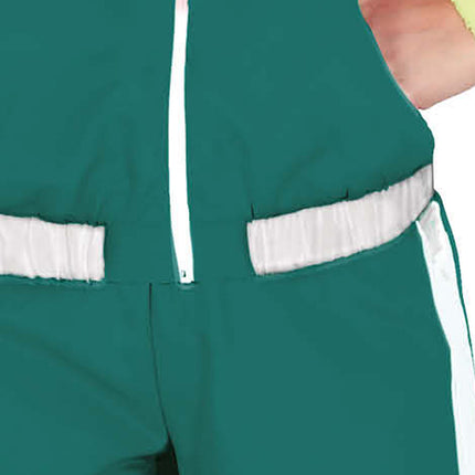 Figure della tuta da ginnastica da donna verde