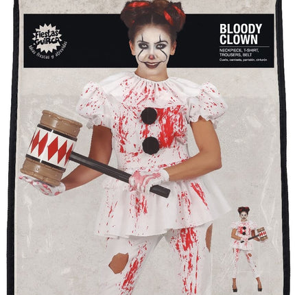 Costume da clown per Halloween da donna sanguinaria