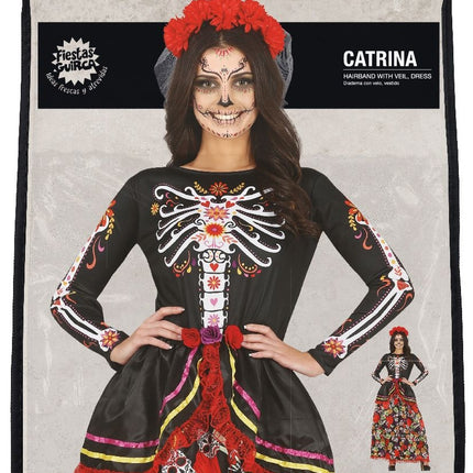 Vestito Dia De Los Muertos Donna
