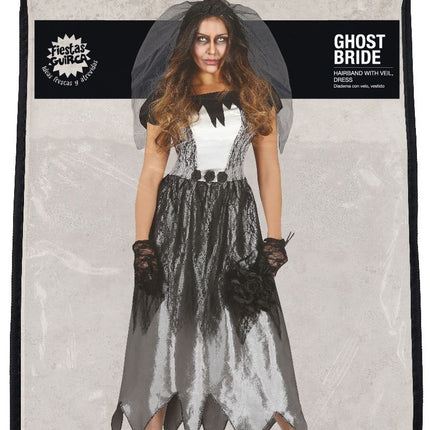 Costume Halloween Sposa Fantasma Donna Nero
