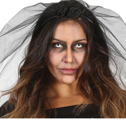 Costume Halloween Sposa Fantasma Donna Nero